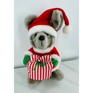 Vintage Dakin Christmas Santa Mouse Plush 1986 Mr. Claus